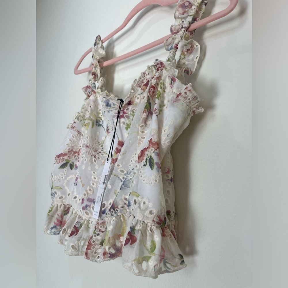 Floral Ruffle Strap Top - Picture 3 of 8